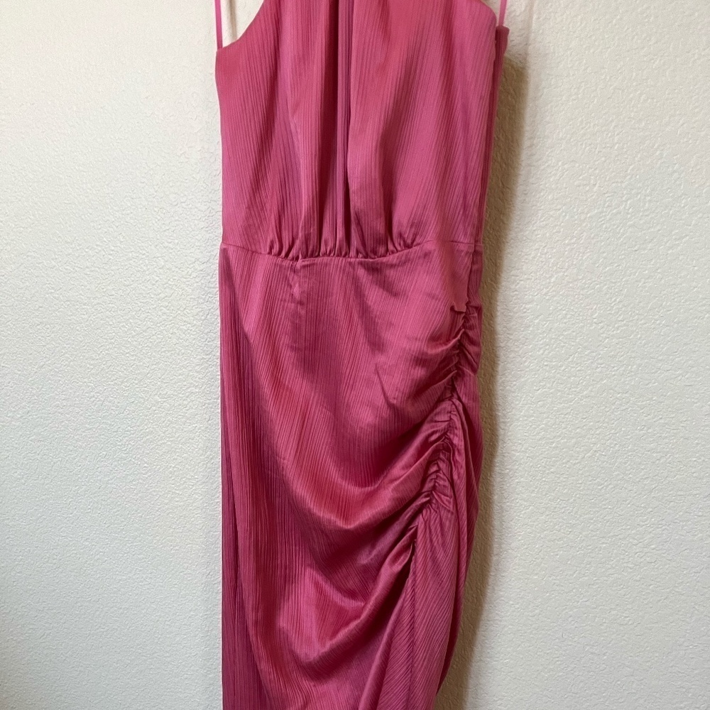 VERONICA BEARD | Gabriella Cotton Silk Halter Dress in Pink Sherbert | Size 2 - Picture 6 of 13
